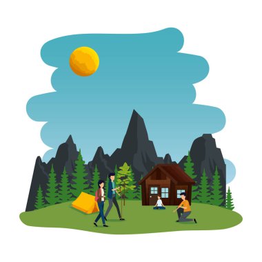 kamp bölgesinde gençler