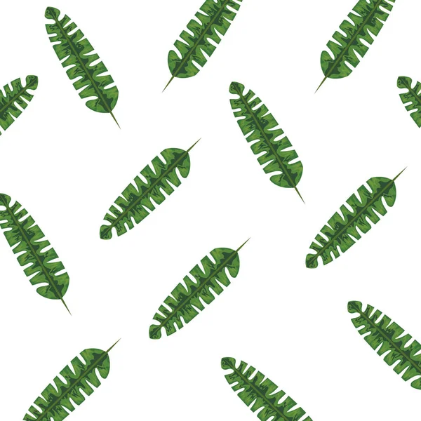 Exotiska och tropiska blad Plant mönster — Stock vektor