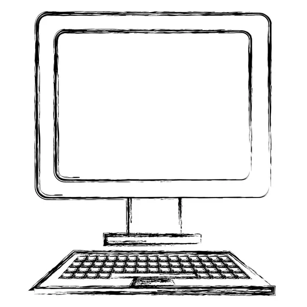 Ícone isolado desktop computador — Vetor de Stock
