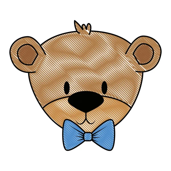 Lindo y adorable oso personaje de peluche — Vector de stock