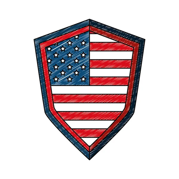 Amerika Birleşik Devletleri sembolik kalkan — Stok Vektör