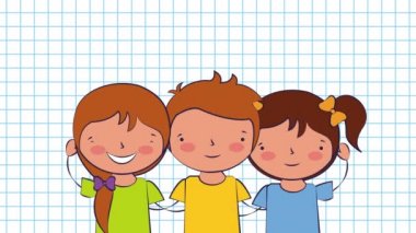 küçük öğrenciler çocuk karakterleri, okula geri