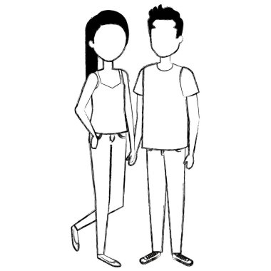 Çift avatar karakter simgeler