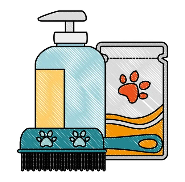 Set produits de toilettage pour animaux — Image vectorielle