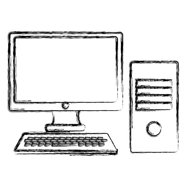 Számítógép asztal elszigetelt ikon — Stock Vector