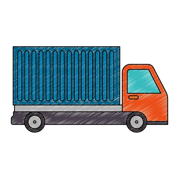 Layanan pengiriman truk ikon terisolasi - Stok Vektor