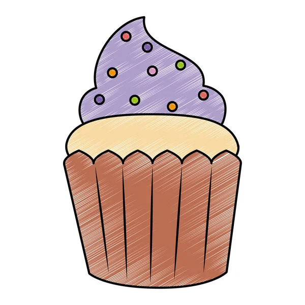 Ícone doce pastelaria cupcake — Vetor de Stock