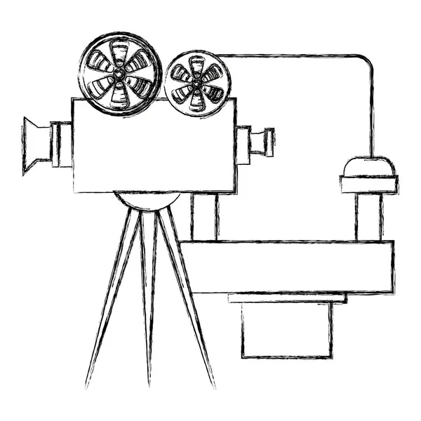 Silla de cine con cámara de vídeo — Vector de stock