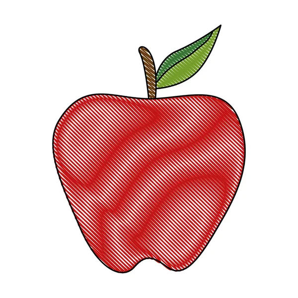Apple fresh fruit healthy — Stock Vector