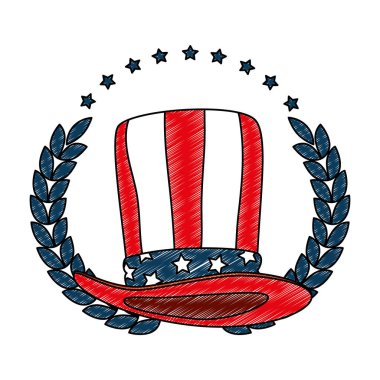 Amerika Birleşik Devletleri bayrağı ve çelenk taç ile şapka