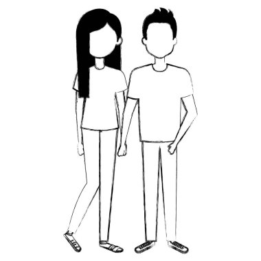 Çift avatar karakter simgeler