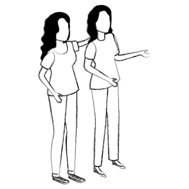 Genç kadın Çift dostu