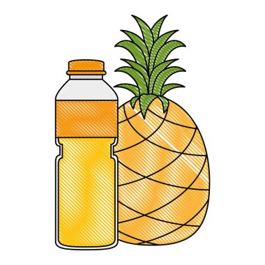 ananas ile meyve şişesi