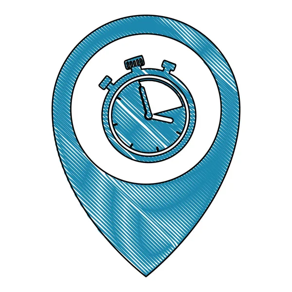PIN pointer met chronometer — Stockvector
