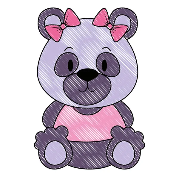 Mignon et adorable ours en peluche personnage féminin — Image vectorielle