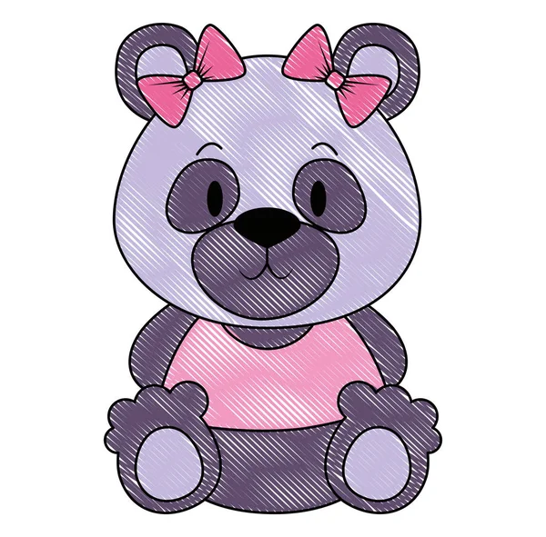 Bonito e adorável urso ursinho personagem feminino —  Vetores de Stock