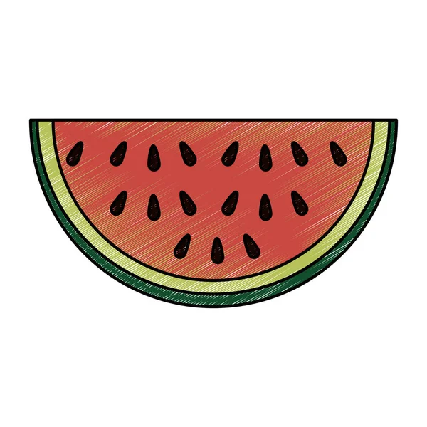 Ícone de fruta fatiada melancia — Vetor de Stock