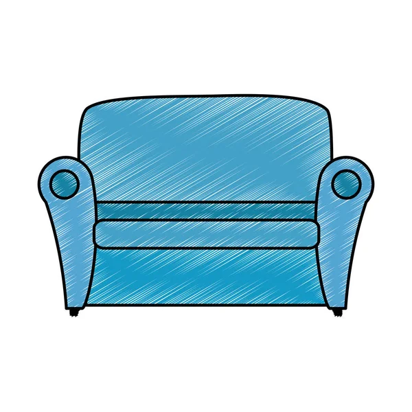 Comfortabele sofa geïsoleerde icoon — Stockvector