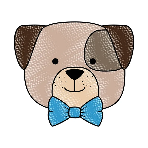 Lindo perro cabeza carácter icono — Archivo Imágenes Vectoriales