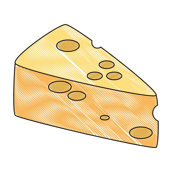 Zdrowe jedzenie kawałek sera — Wektor stockowy