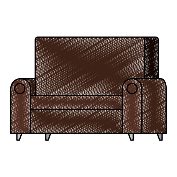 Confortable sofa isolated icon — Stock Vector