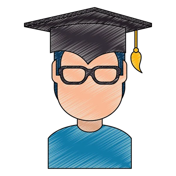 Student studeerde avatar karakter — Stockvector