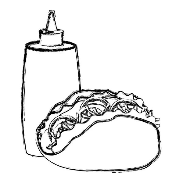 Delikátní mexické Taco s omáčkou z omáčky — Stockový vektor