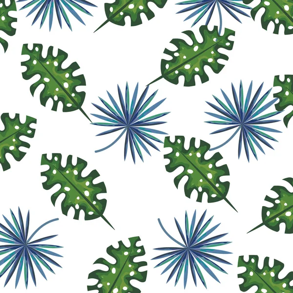 Exotische en tropische Leafs plant patroon — Stockvector