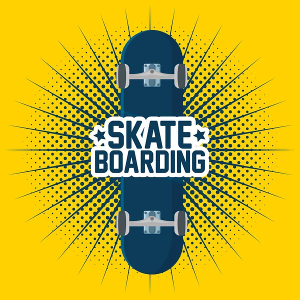 Emblem skateboard extreme sport lifestyle — Stock Vector