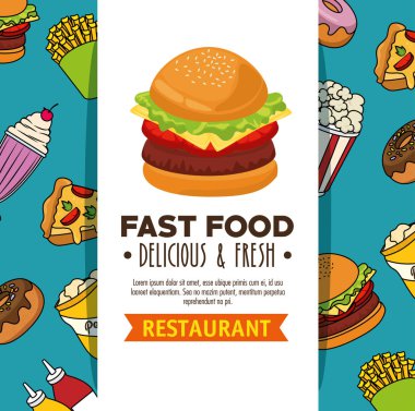 fast food restoran poster vektör illüstratör
