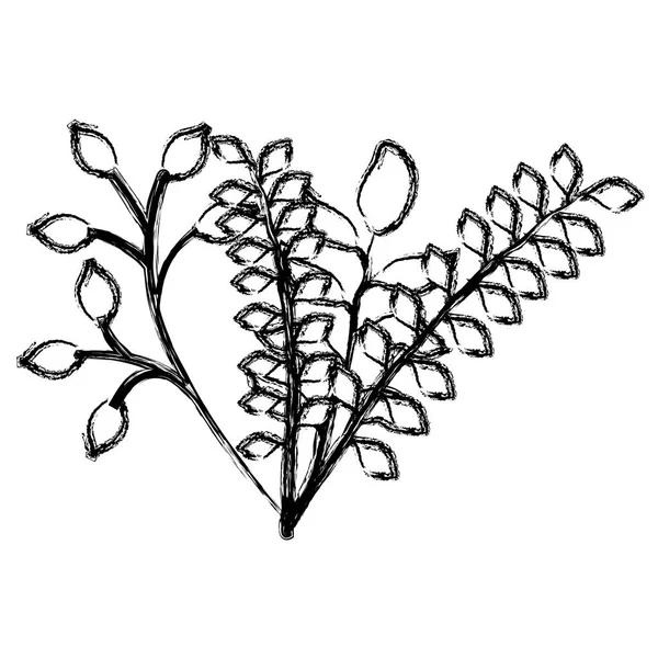 Şube ile dekoratif simgesi yapraklar — Stok Vektör