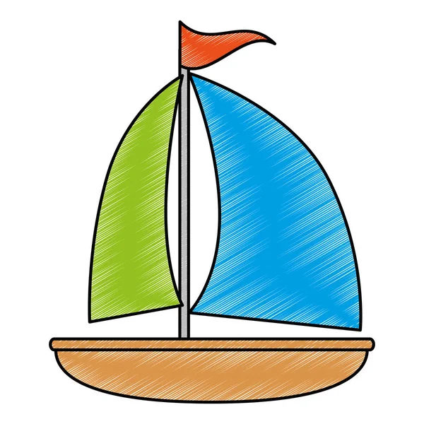 Viaje en velero icono aislado — Vector de stock