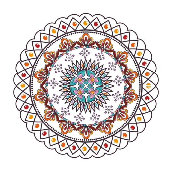 Mandala coloré et circulaire — Image vectorielle