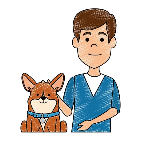 Médico veterinário com caráter avatar cão — Vetor de Stock