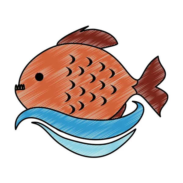 Cute ornamental fish icon — Stock Vector