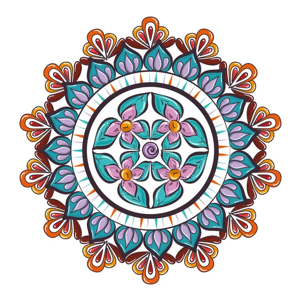 Mandala colorida e circular —  Vetores de Stock