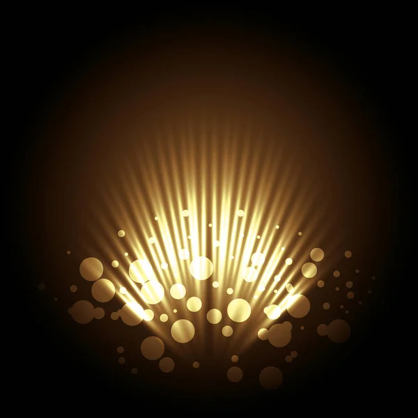 Décoration avec des lumières dorées — Image vectorielle