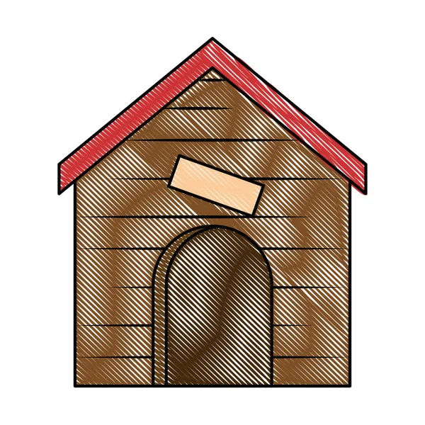 Maison en bois animal icône — Image vectorielle