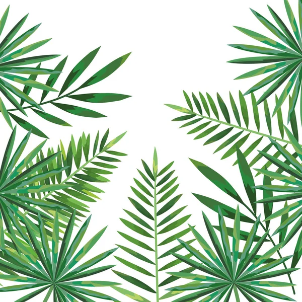 Rama con hojas planta patrón fondo — Vector de stock