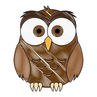 sevimli ve sevimli baykuş karakteri