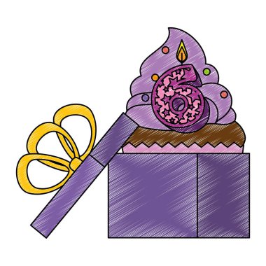 hediye mum numarası altı ile tatlı cupcake