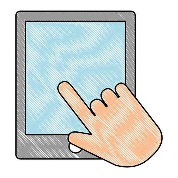 Main utilisant tablette électronique — Image vectorielle