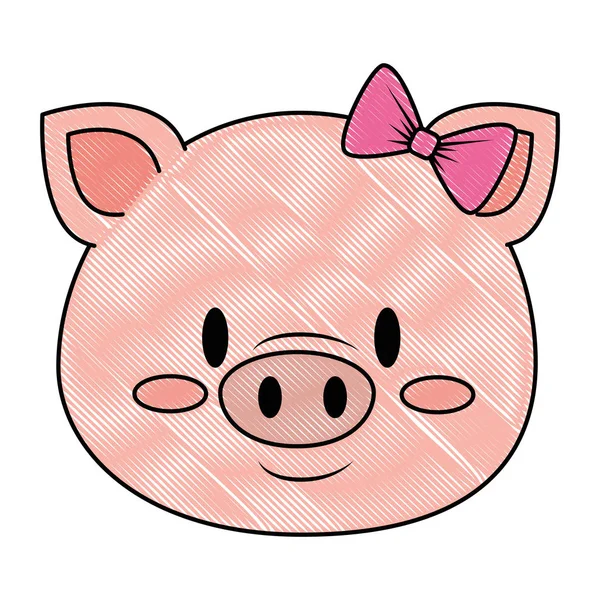 Słodkie i urocze kobiece Piggy charakter — Wektor stockowy