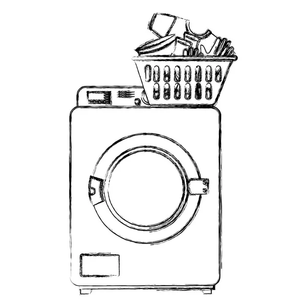 Lave-linge service de blanchisserie — Image vectorielle