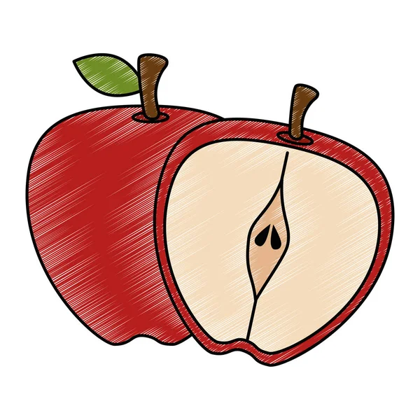 Taze elma meyve simgesi — Stok Vektör