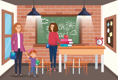 kız öğrenci ve kadın öğretmen ile anne