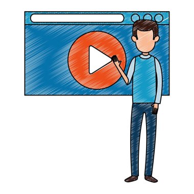 medya oynatıcı ekran ile adam öğretim