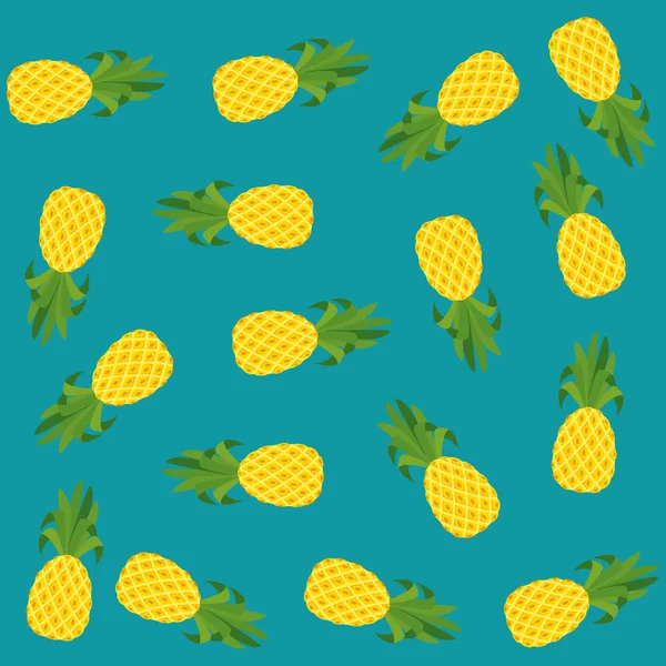 夏季新鲜水果菠萝图案 — 图库矢量图片