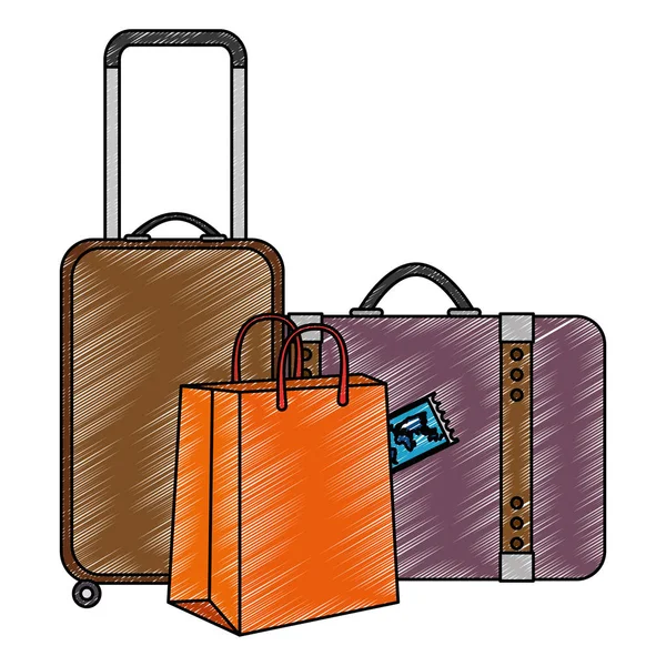 Bavulseyahat simgeleri ayarlayın — Stok Vektör