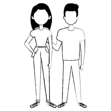 Çift avatar karakter simgeler